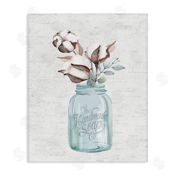 stupell industries Lettered and Lined | Cotton Flower in Soap Jar