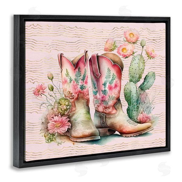 Stupell Industries Lettered And Lined | Country Boots With Cacti