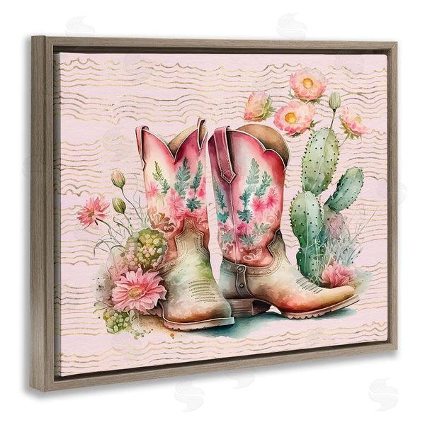 Stupell Industries Lettered And Lined | Country Boots With Cacti
