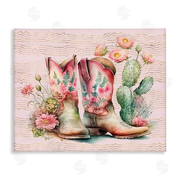 stupell industries Lettered and Lined | Country Boots with Cacti