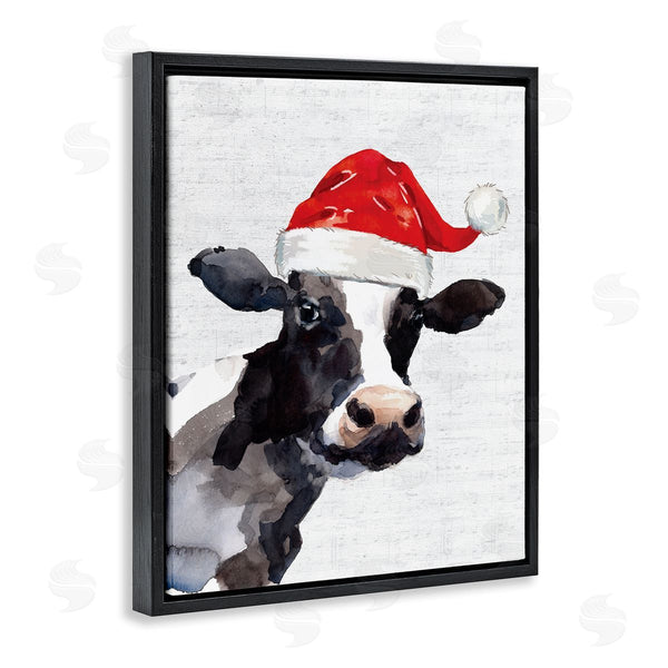 Stupell Industries Lettered And Lined | Country Cow Santa Clause Hat