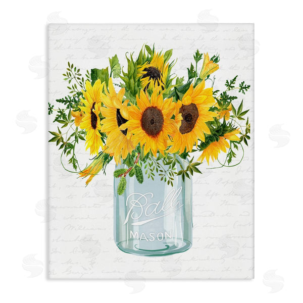 stupell industries Lettered and Lined | Country Sunflowers Bouquet Vintage Script Text Pattern Wall Art