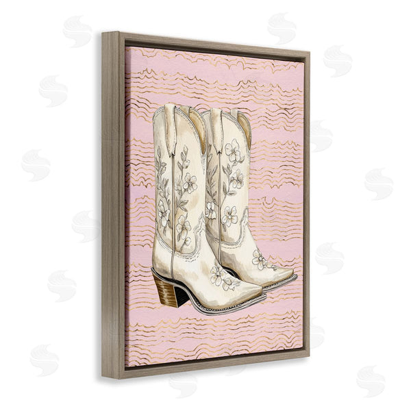 Stupell Industries Lettered And Lined | Cowgirl Boots In White