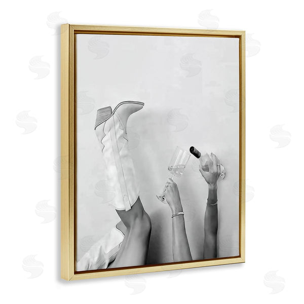Stupell Industries Lettered And Lined | Cowgirl With Champagne Glass