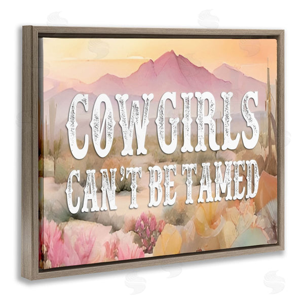 Stupell Industries Lettered And Lined | Cowgirls Can't Be Tamed