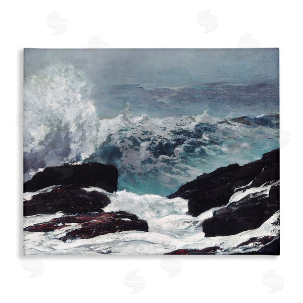 stupell industries Lettered and Lined | Crashing Waves Ocean Rocks Cliffs Rough Waters Wall Art