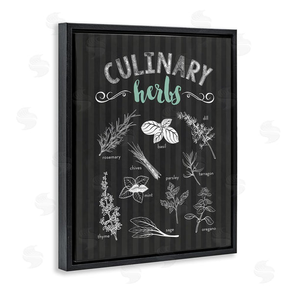 Stupell Industries Lettered And Lined | Culinary Herbs On Stripes Wall Art