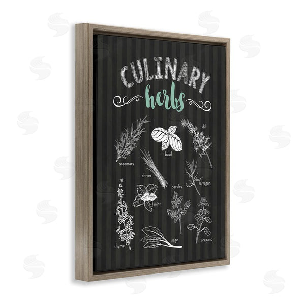 Stupell Industries Lettered And Lined | Culinary Herbs On Stripes Wall Art