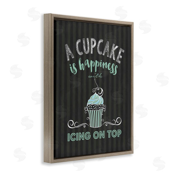 Stupell Industries Lettered And Lined | Cupcake Is Happiness With Icing Wall Art