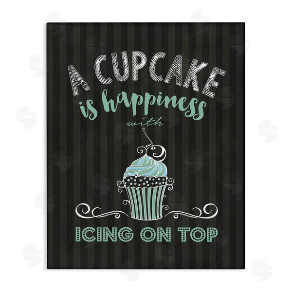 stupell industries Lettered and Lined | Cupcake Is Happiness with Icing Wall Art