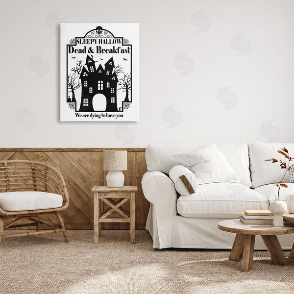 Stupell Industries Lettered And Lined | Dead & Breakfast Spooky Sign Wall Art