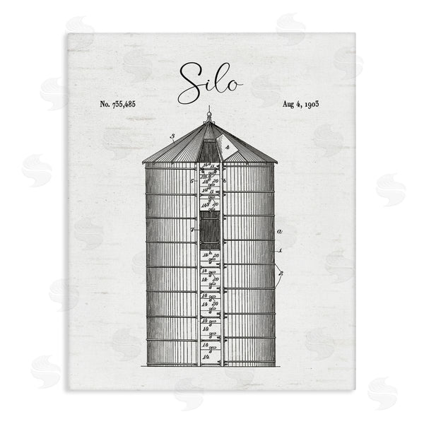 stupell industries Lettered and Lined | Detailed Silo Diagram Rustic Countryside Farm Structure Wall Art