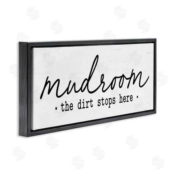 Stupell Industries Lettered And Lined | Dirt Stops Here Mudroom Phrase Wall Art