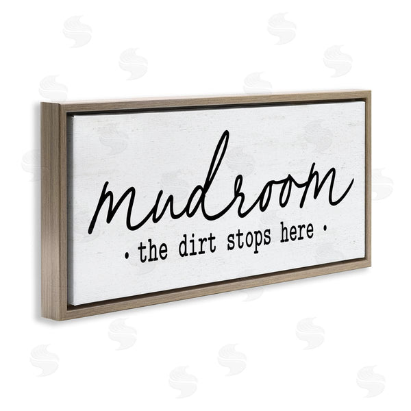 Stupell Industries Lettered And Lined | Dirt Stops Here Mudroom Phrase Wall Art
