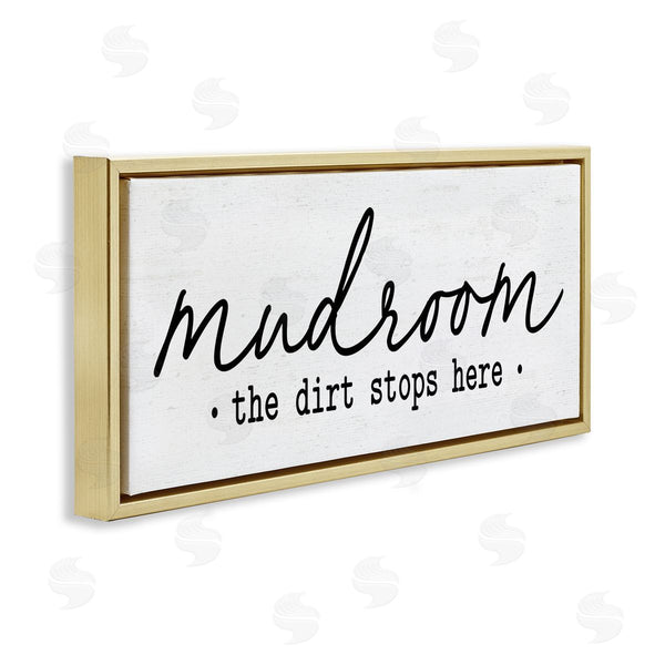 Stupell Industries Lettered And Lined | Dirt Stops Here Mudroom Phrase Wall Art
