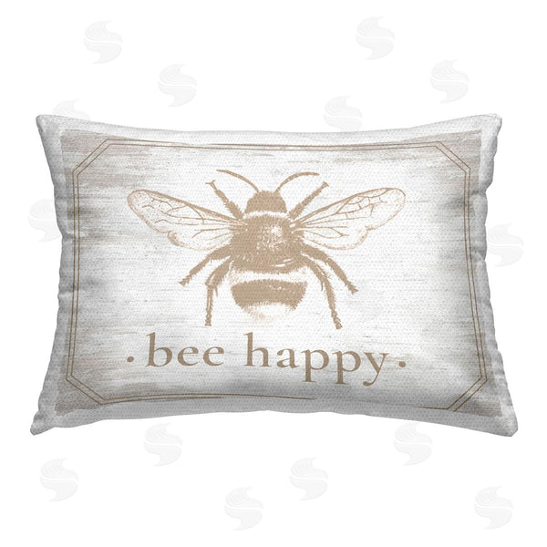 Stupell Industries Lettered And Lined | Distressed Bee Happy