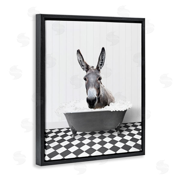 Stupell Industries Lettered And Lined | Donkey In Vintage Bath Wall Art