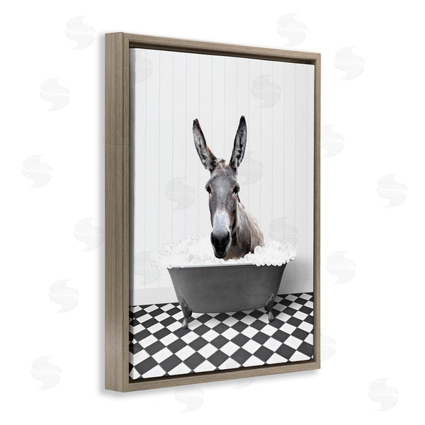 Stupell Industries Lettered And Lined | Donkey In Vintage Bath Wall Art