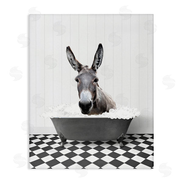 stupell industries Lettered and Lined | Donkey in Vintage Bath Wall Art