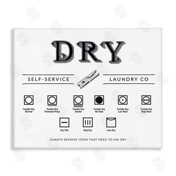 stupell industries Lettered and Lined | Dry Cycle Instructions Chart