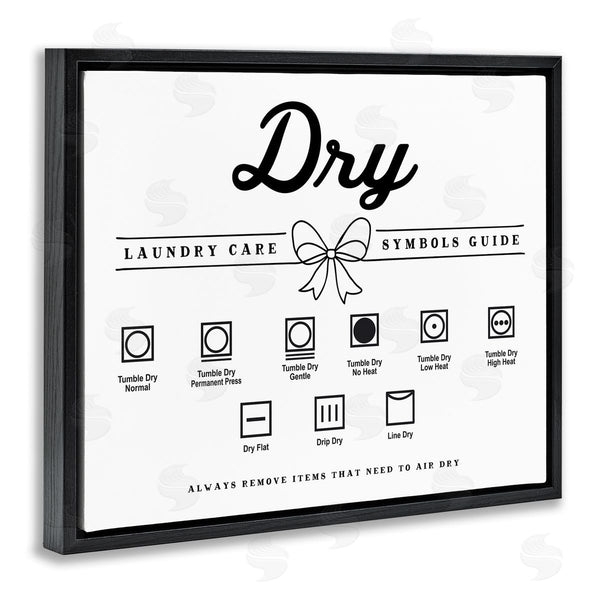 Stupell Industries Lettered And Lined | Dry Laundry Symbols Bow Detail