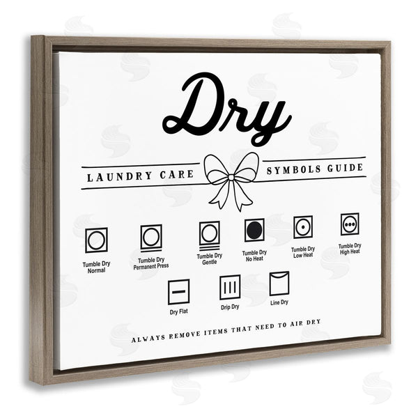 Stupell Industries Lettered And Lined | Dry Laundry Symbols Bow Detail
