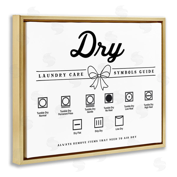 Stupell Industries Lettered And Lined | Dry Laundry Symbols Bow Detail