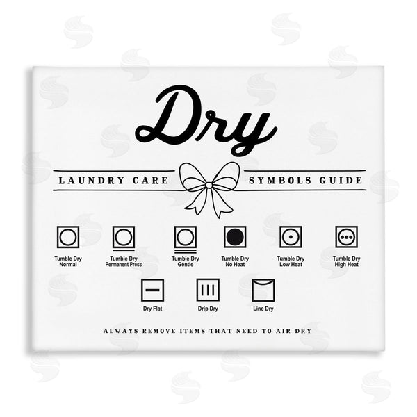 stupell industries Lettered and Lined | Dry Laundry Symbols Bow Detail