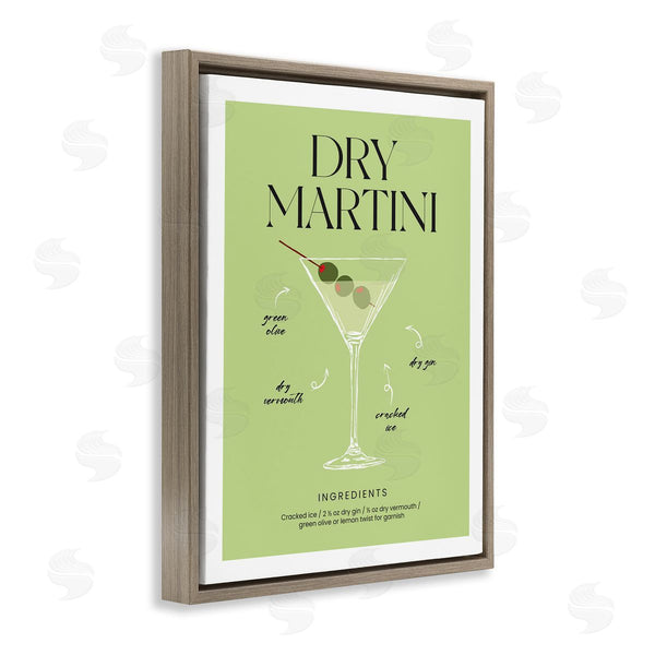 Stupell Industries Lettered And Lined | Dry Martini Recipe