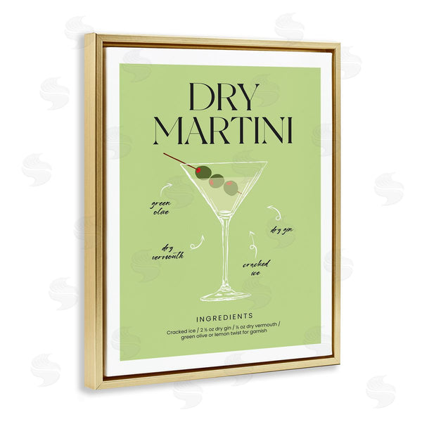 Stupell Industries Lettered And Lined | Dry Martini Recipe