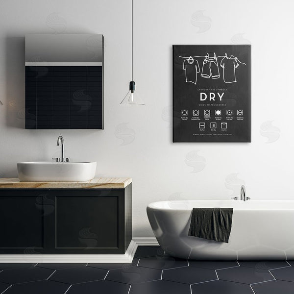 Stupell Industries Lettered And Lined | Drying Procedure Guide Helpful Laundry Symbol Chart Wall Art