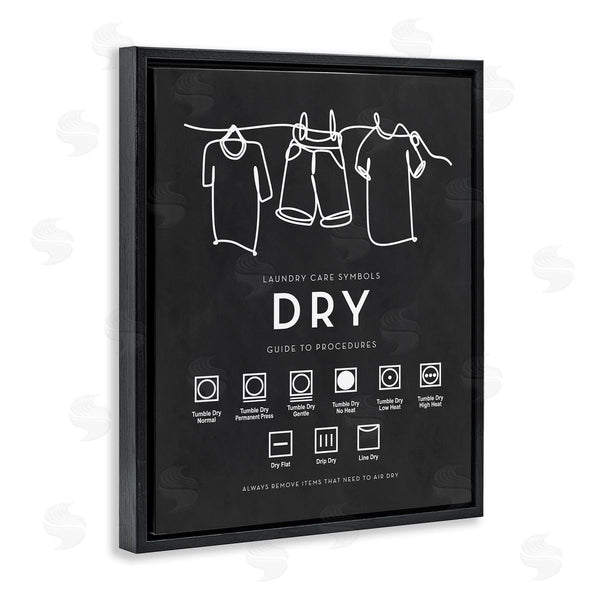 Stupell Industries Lettered And Lined | Drying Procedure Guide Helpful Laundry Symbol Chart Wall Art