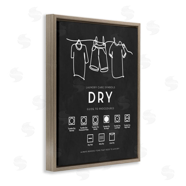 Stupell Industries Lettered And Lined | Drying Procedure Guide Helpful Laundry Symbol Chart Wall Art