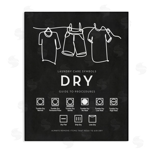 stupell industries Lettered and Lined | Drying Procedure Guide Helpful Laundry Symbol Chart Wall Art
