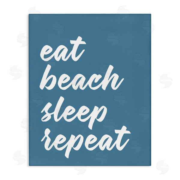 stupell industries Lettered and Lined | Eat Beach Sleep Repeat Blue Script Phrase Wall Art
