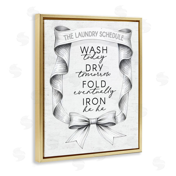 Stupell Industries Lettered And Lined | Elegant Banner Laundry Schedule