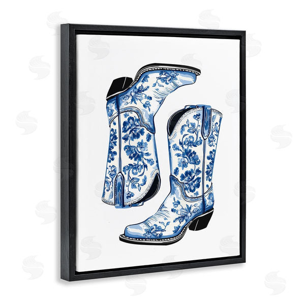 Stupell Industries Lettered And Lined | Elegant Floral Cowgirl Boots