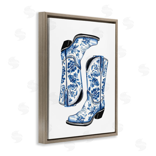 Stupell Industries Lettered And Lined | Elegant Floral Cowgirl Boots