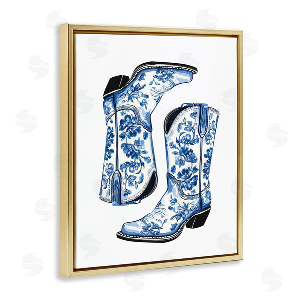 Stupell Industries Lettered And Lined | Elegant Floral Cowgirl Boots