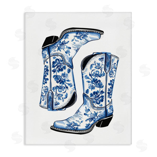 stupell industries Lettered and Lined | Elegant Floral Cowgirl Boots