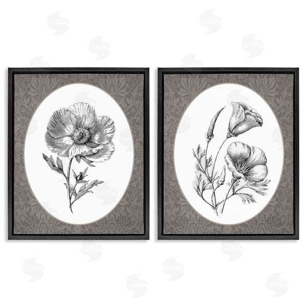 Stupell Industries Lettered And Lined | Elegant Flower Spig Vignettes