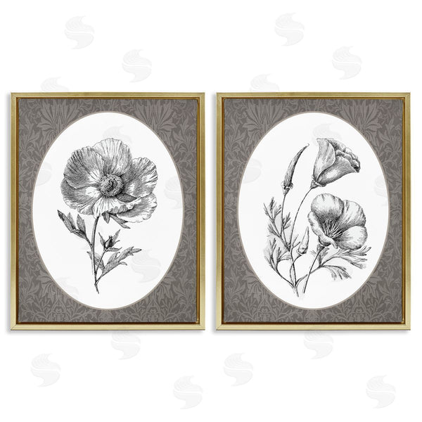 Stupell Industries Lettered And Lined | Elegant Flower Spig Vignettes