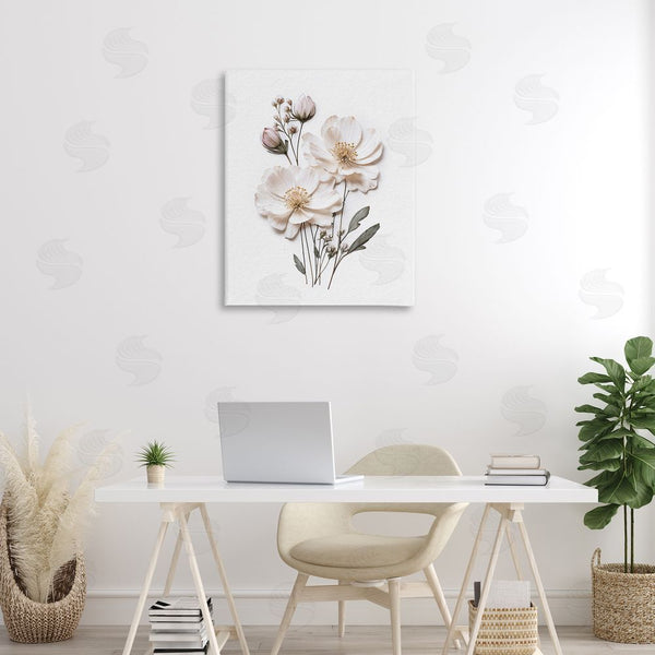 Stupell Industries Lettered And Lined | Elegant Pressed Flowers Wall Art