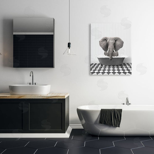 Stupell Industries Lettered And Lined | Elephant Bathing In Tub Wall Art