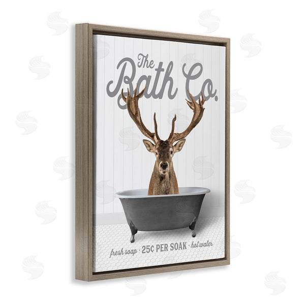 Stupell Industries Lettered And Lined | Elk In Bathtub Wall Art