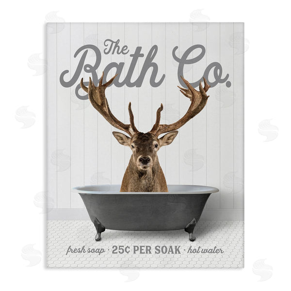 stupell industries Lettered and Lined | Elk in Bathtub Wall Art
