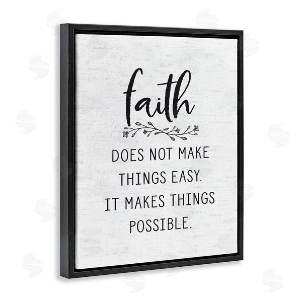 Stupell Industries Lettered And Lined | Encouraging Faith Quote Rustic Botanical Sprig Design Wall Art