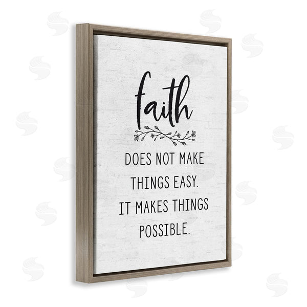 Stupell Industries Lettered And Lined | Encouraging Faith Quote Rustic Botanical Sprig Design Wall Art