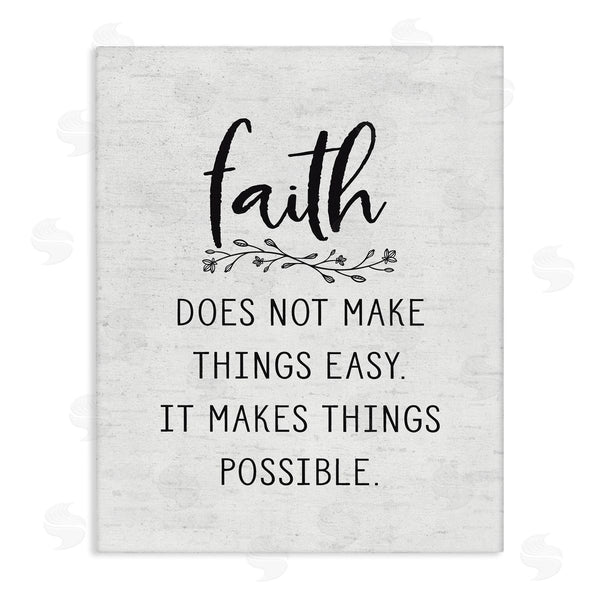 stupell industries Lettered and Lined | Encouraging Faith Quote Rustic Botanical Sprig Design Wall Art