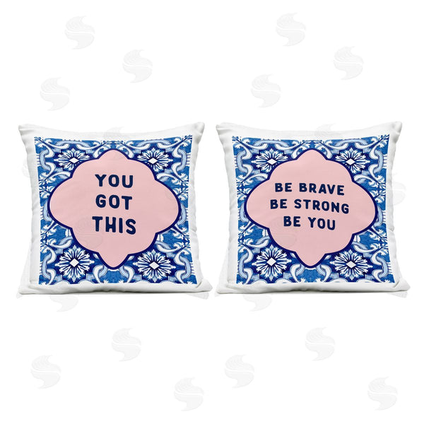 Stupell Industries Lettered And Lined | Encouraging Words On Boho Printed Throw Pillow Set